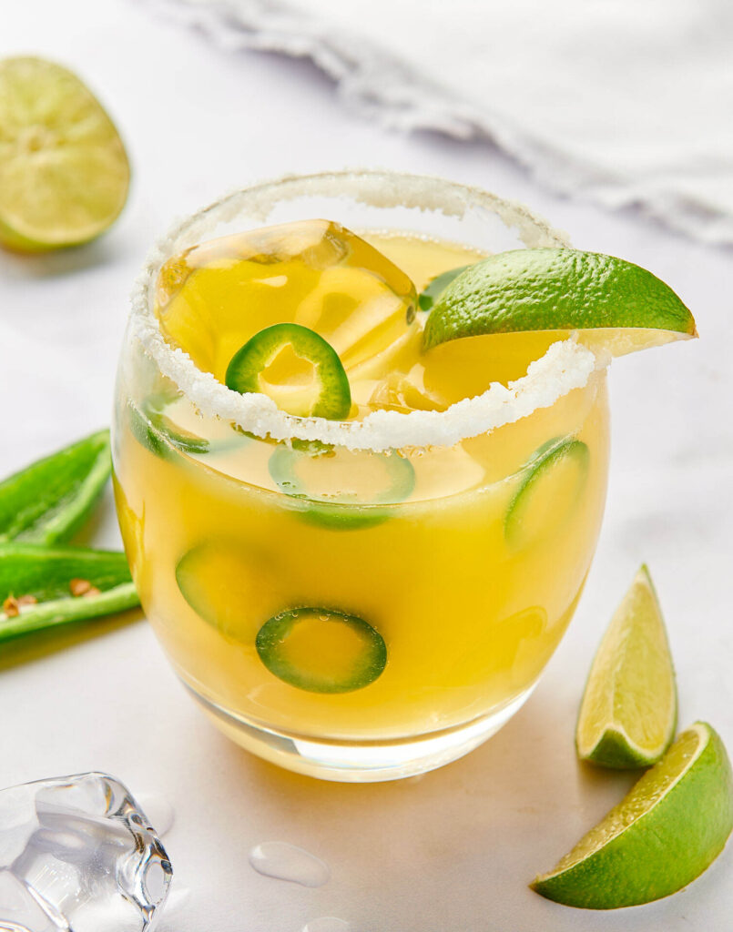 Jalapeno Margarita with fresh lime. Photo shot by Mark Wildsmith from Wildsmith photogarphy a Sheffield based food photographer.