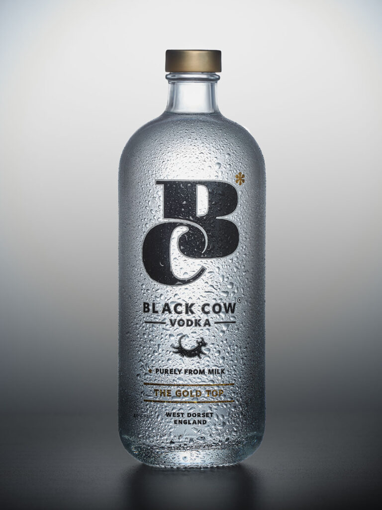 Frozen vodka by Black Cow Vodka. Image used by Sheffield food photographer Mark from Wildsmith.photography's